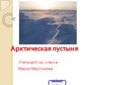 Арктическая пустыня. Ученица 8 «а» класса Мария Мартынова