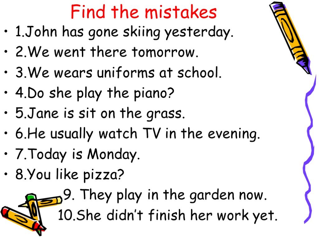 Find the mistake in each sentence. Find the mistakes. Present Continuous correct the mistakes упражнения. Present Continuous find mistakes. Present simple упражнения find mistakes.