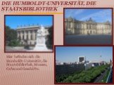 die Humboldt-Universität, die Staatsbibliothek. Hier befinden sich die Humboldt-Universität, die Staatsbibliothek, Museen, Cafes und Geschäfte.