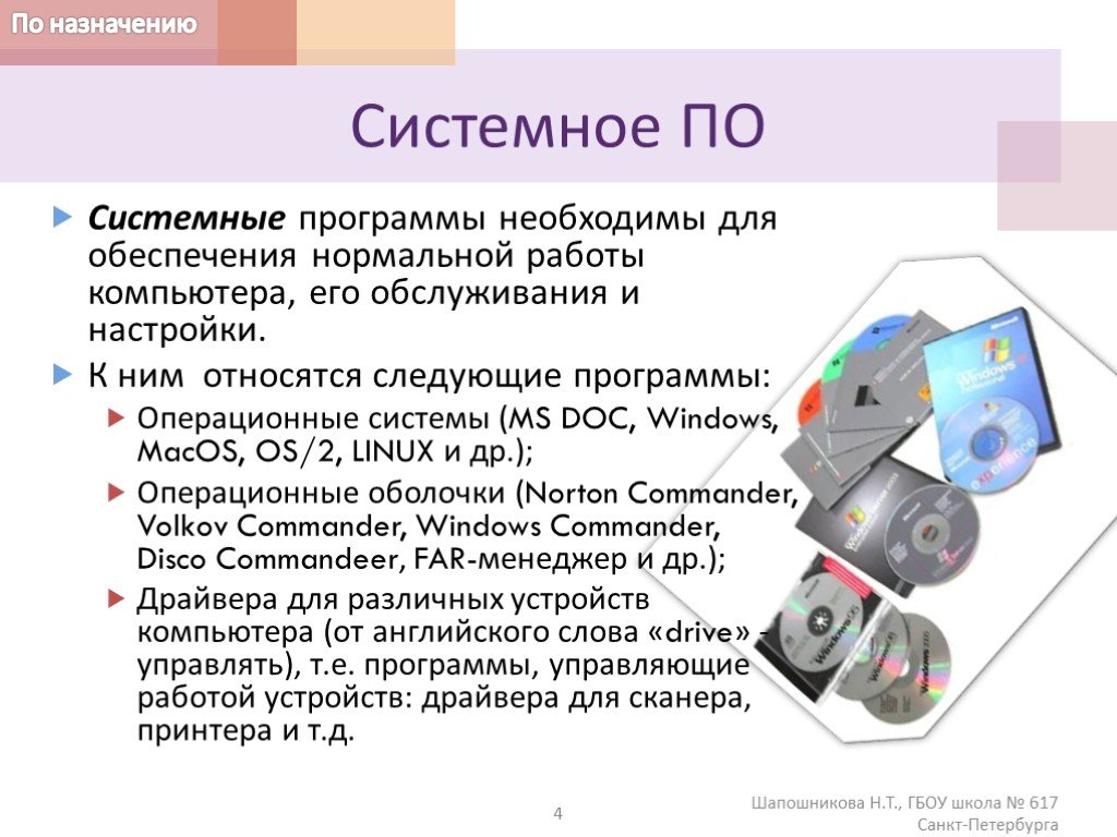 Системное программное обеспечение программы. К системным программам относятся. К операционным системам относятся следующие пакеты программ:. К операционным системам относятся программы. К системным программам относятся программы.