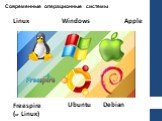 Современные операционные системы. Linux Windows Apple Freespire (от Linux) Debian Ubuntu