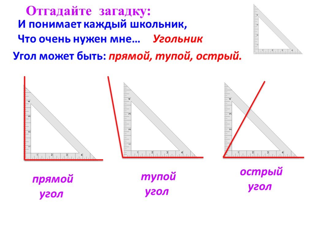 Какие углы есть на рисунке