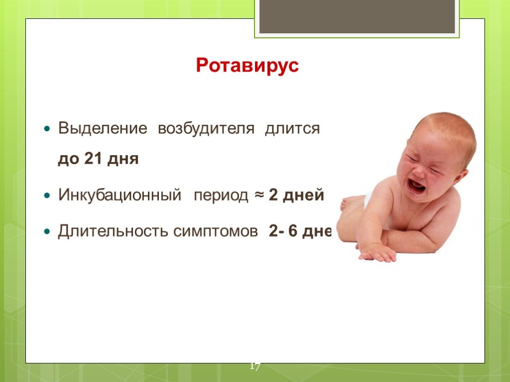 Сколько инкубационный период у ротавируса у ребенка