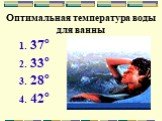 Оптимальная температура воды для ванны. 37° 33° 28° 42°