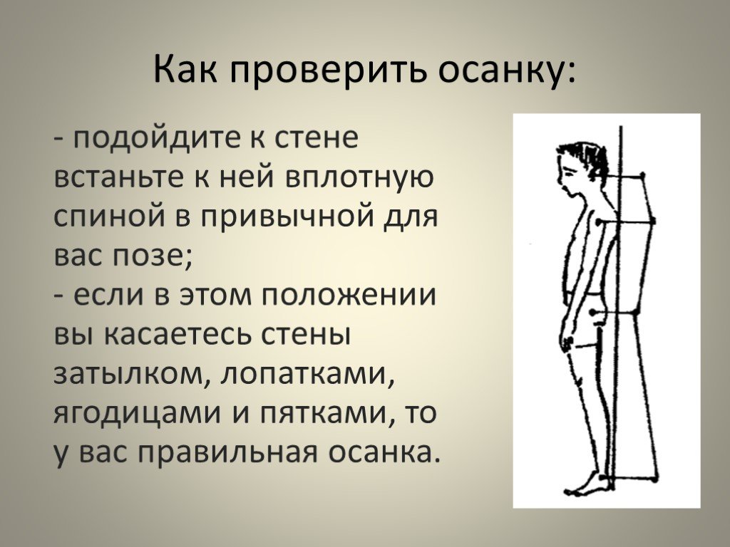 Немного опускаться. Правильность осанки. Как проверить осанку. Правильная осанка. Способы проверки осанки.