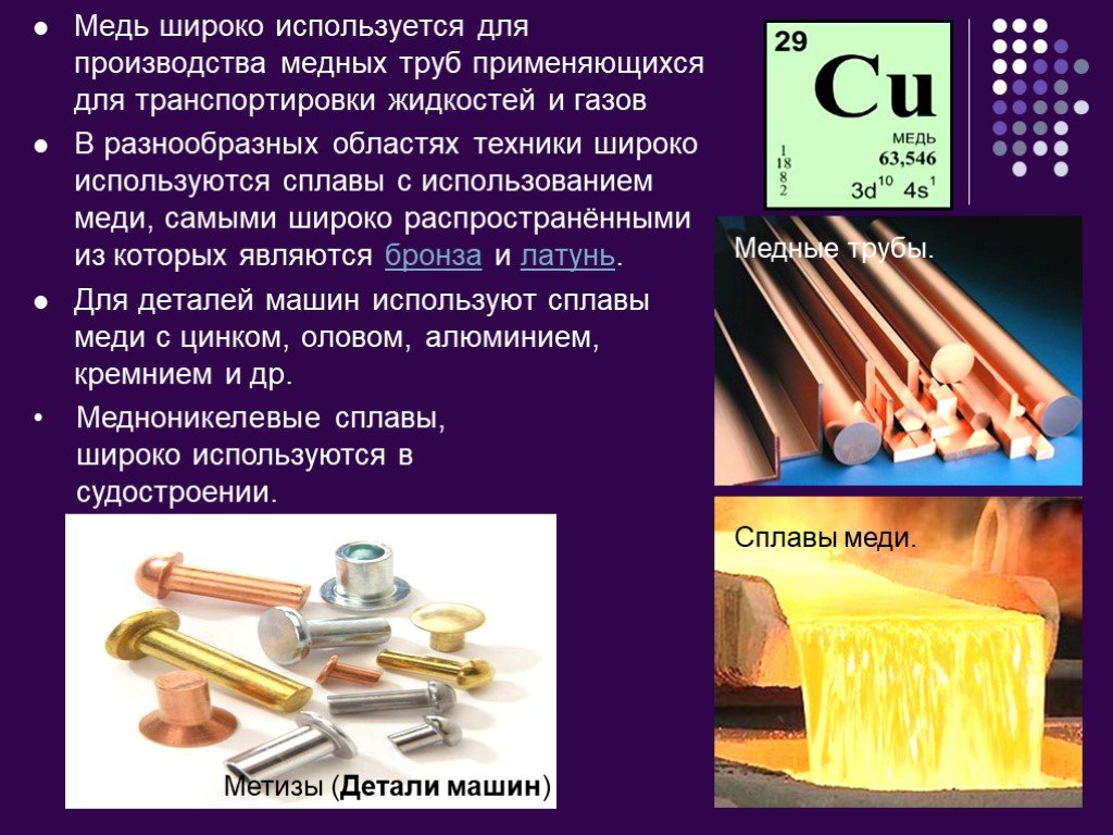 Презентация на тему медь