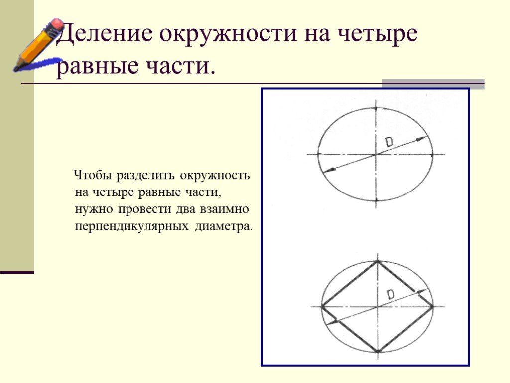 Деление круга на 8. Поделить окружность на 4 равные части. Деление окружности на 4 части. Деление окружности на равные части. Геометрические построения.