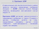 Вторым важным протоколом межсетевого уровня является протокол управляющих сообщений Интернет — ICMP (Internet Control Message Protocol), являющийся неотъемлемой частью модуля IP. Протокол ICMP доставляет диагностические и управляющие сообщения от одного IP-адреса к другому. Сообщения делятся на типы