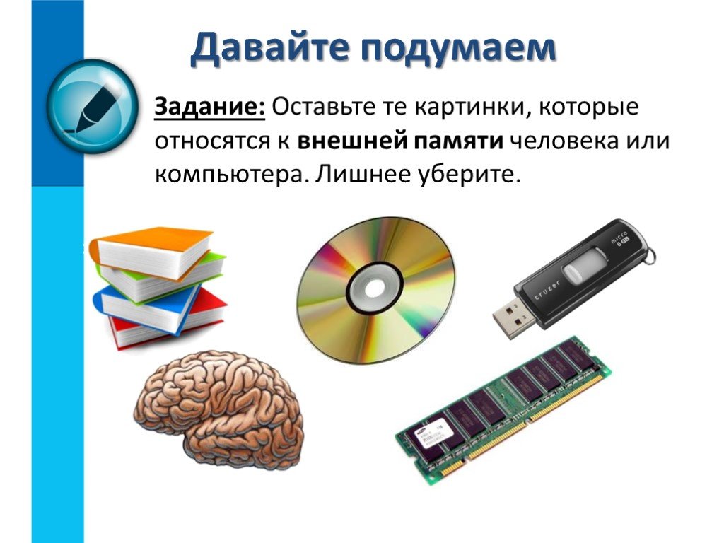 Оперативная память человека это. Современные носители информации. Хранение информации. Оперативная и долговременная память. Внешняя память компьютера.