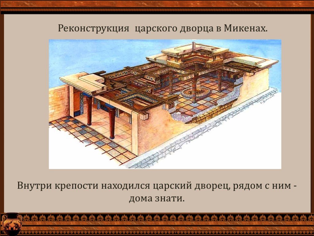 История 5 класс параграф микены и троя. Реконструкция микенского мегарона. Микены Мегарон реконструкция. Мегарон в Микенах. Микены дворец Мегарон реконструкция.