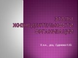 Этапы жизнедеятельности организации. К.э.н., доц. Судакова Н.Ю.