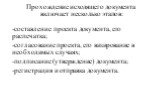 Прохождение исходящего документа включает несколько этапов: -составление проекта документа, его распечатка; -согласование проекта, его визирование в необходимых случаях; -подписание (утверждение) документа; -регистрация и отправка документа.