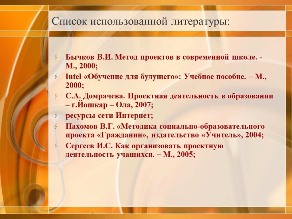 Бычков а в метод проектов в современной школе м 2000