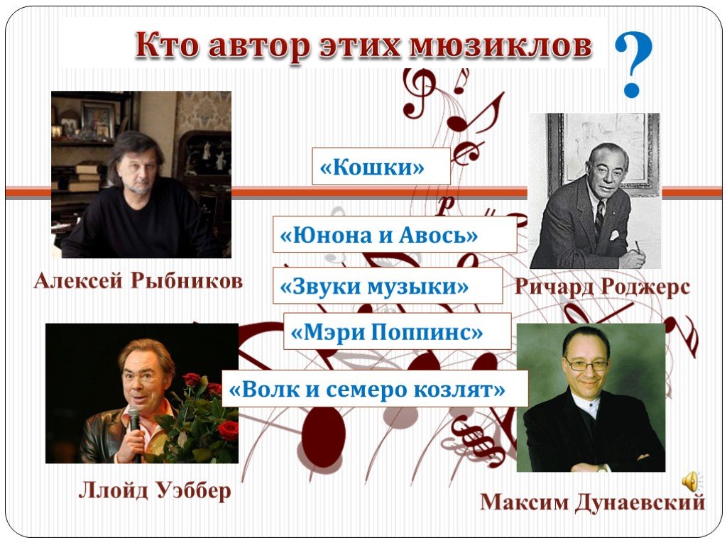 Популярный российский автор мюзиклов