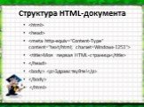 Структура HTML-документа.    Моя первая HTML-страница  . Здравствуйте!