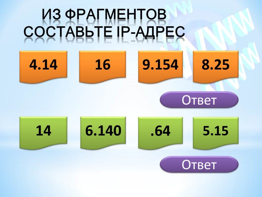 64 ответ. Составьте адрес из фрагментов. Составить IP адрес из кусков. Адрес из фрагментов.