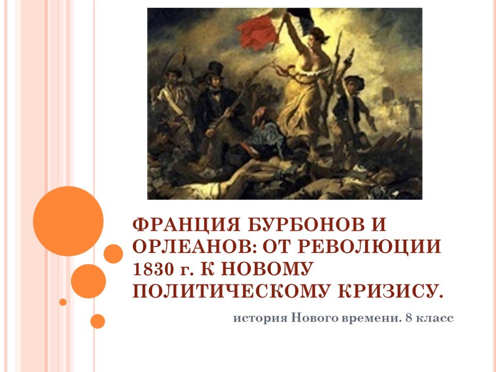 Франция бурбонов и орлеанов от революции 1830 к политическому кризису презентация 8 класс