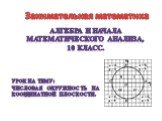 Занимательная математика. Алгебра и начала математического анализа, 10 класс. Урок на тему: Числовая окружность на координатной плоскости.
