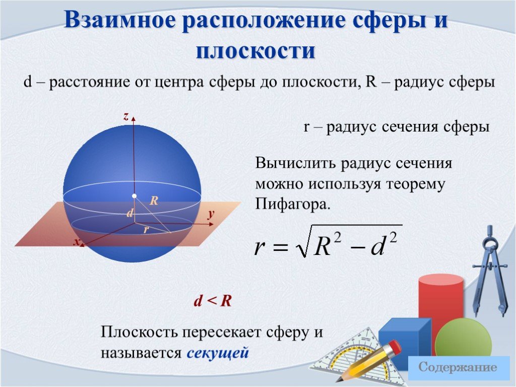 Шар пересечен плоскостью на расстоянии 5. Формулы для шара в геометрии 11 класс. Площадь сечения сферы формула. Радиус сечения сферы. Радиус окружности сечения сферы.