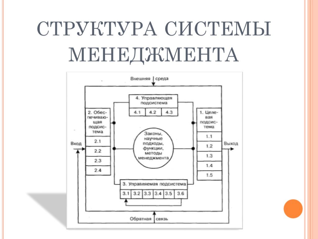 Наличие системы управления. Структурная система управления менеджмента. Элементы инфраструктуры менеджмента. Структурирование системы управления..