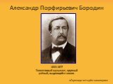 Александр Порфирьевич Бородин. 1833-1877 Талантливый музыкант, крупный учёный, выдающийся химик. «Серенада четырёх кавалеров»