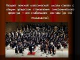 Расцвет венской классической школы совпал с общим процессом становления симфонического оркестра — его стабильного состава (до 110 музыкантов)