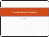 Тема 1.7 Природные пожары