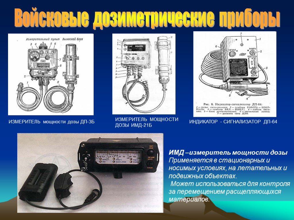 Типы дозиметрических приборов. Прибор радиационной разведки ДП-64. Стационарный дозиметр ДП-64. Прибор ИМД-5.