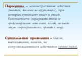 Парасуицид – демонстративные действия (шантаж, давление на окружающих), при которых суицидент знает о своей безопасности (парасуициды обычно не предусматривает летального исхода, но иногда могут «переигрываться», приводя к нему). Суицидальные проявления – мысли, высказывания, намеки, не сопровождающ