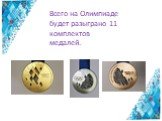 Всего на Олимпиаде будет разыграно 11 комплектов медалей.
