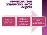 РЕФЛЕКСИЯ:ТЕМЫ СЕМИНАРСКИХ ЧАСОВ РАЗДЕЛА