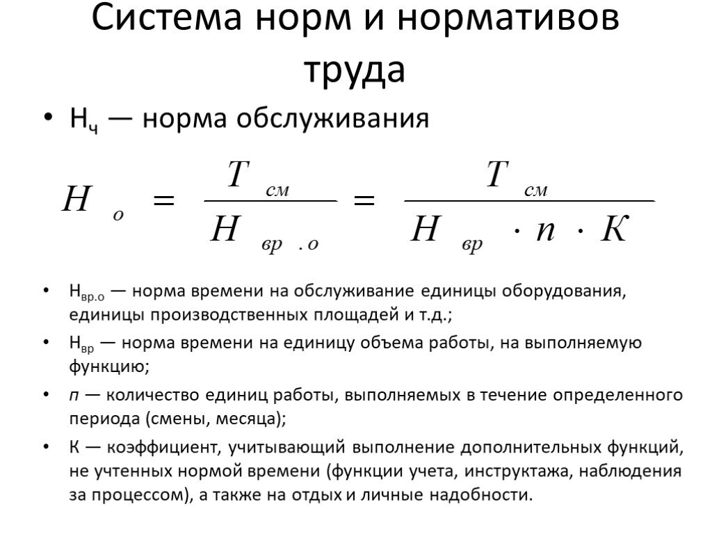 Нормирование труда рабочих презентация