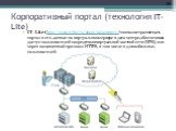 Корпоративный портал (технология IT-Lite). IT-Lite (http://www.it-lite.ru/about/datacenters/) позволяет размещать портал и его данные на виртуальном сервере в дата-центре, обеспечивая доступ пользователей посредством виртуальной частной сети (VPN), или через защищенный протокол HTTPS, в том числе и 