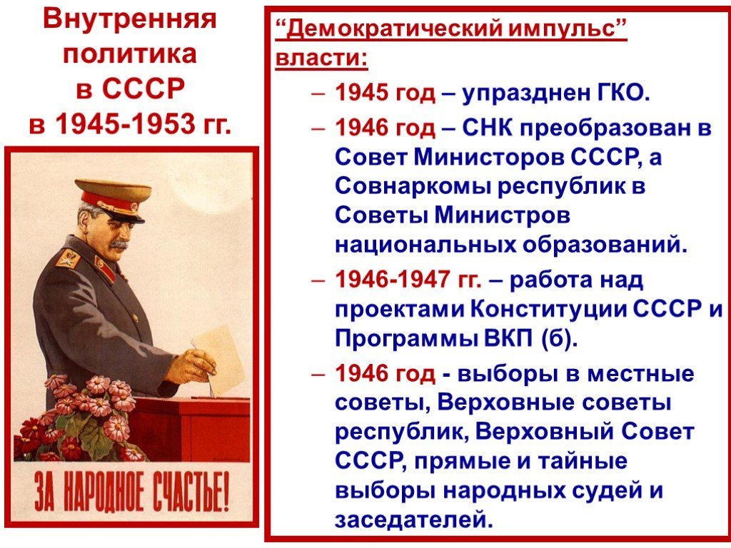 Сталин политические изменения. Апогей сталинизма 1945-1953. Политика Сталина 1945-1953. Внутренняя политика СССР В 1945-1953 гг. Апогей сталинизма 1945-1953 презентация.