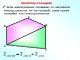 20. Если многоугольник составлен из нескольких многоугольников, то его площадь равна сумме площадей этих многоугольников. B C F