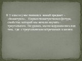 В 7 классе у нас появился новый предмет - «Геометрия». Первая геометрическая фигура, свойства которой мы начали изучать - треугольник. На уроках, мы не задумывались над тем, где с треугольником встречаемся в жизни.