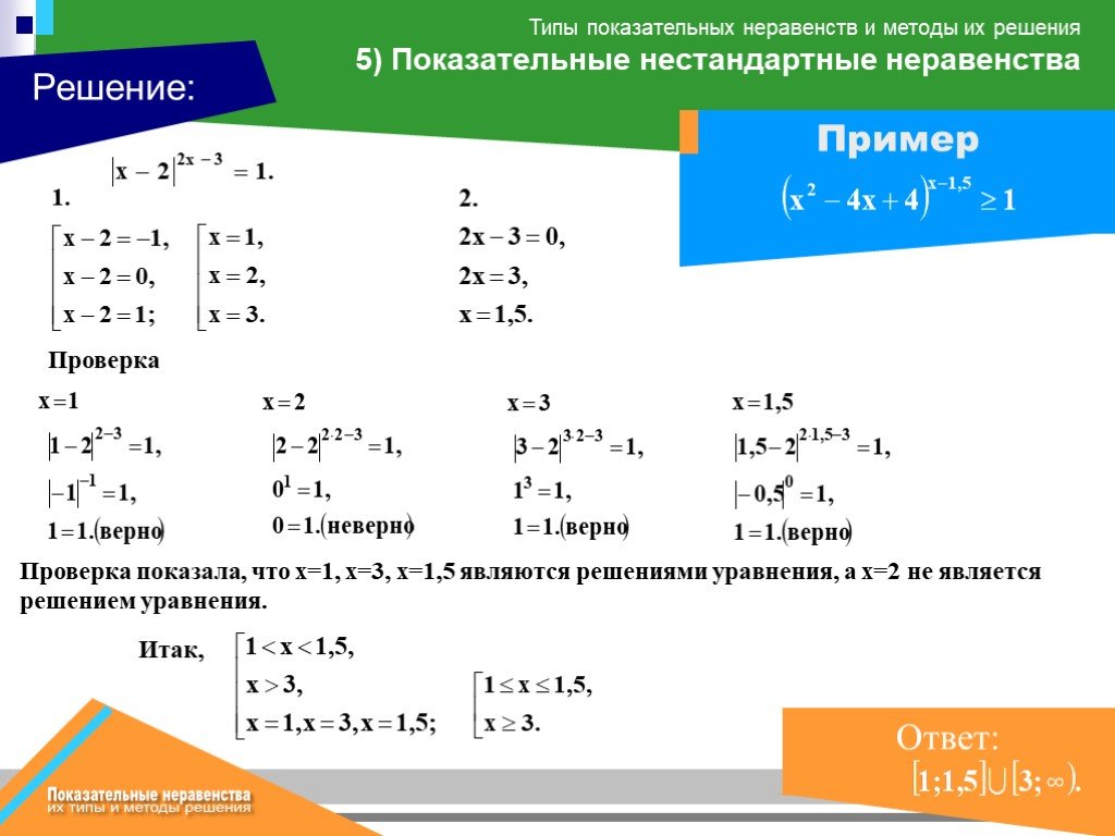 Презентация решение показательных неравенств