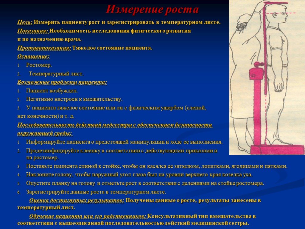 Рост проведений. Проведение антропометрических измерений у пациентов алгоритм. Измерение роста пациента. Измерение роста алгоритм. Антропометрические измерения роста.