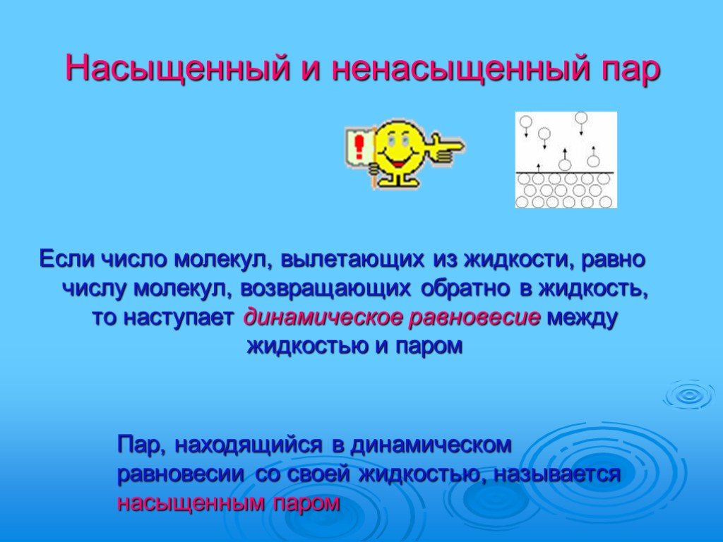 Насыщенный и не насыщенный пар презентация