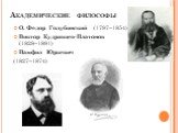 Академические философы. О. Федор Голубинский (1797–1854) Виктор Кудрявцев-Платонов (1828–1891) Памфил Юркевич (1827–1874)