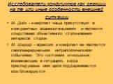 Исследователи конфликтов как реакции на те или иные особенности внешней ситуации. М. Дойч - конфликт чаще присутствует в конкурентных взаимоотношениях и является следствием объективного столкновения интересов сторон М. Шериф - агрессия и конфликт не являются самогенерируемыми интрапсихическими событ