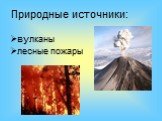 вулканы лесные пожары. Природные источники: