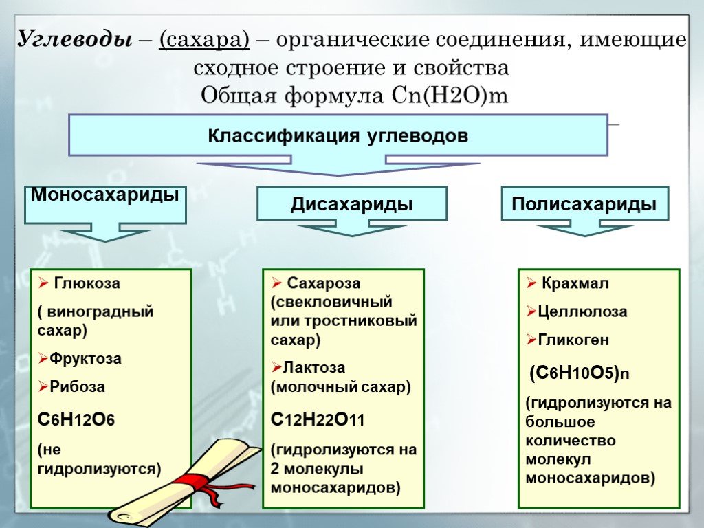 Таблица функций органических веществ