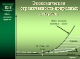 Экономическая ограниченность природных ресурсов. Объем ресурсов природы. Время. Существующие ресурсы. Объем ресурсов, потребных людям. 14 -9 тыс. лет до н.э. Дефицит