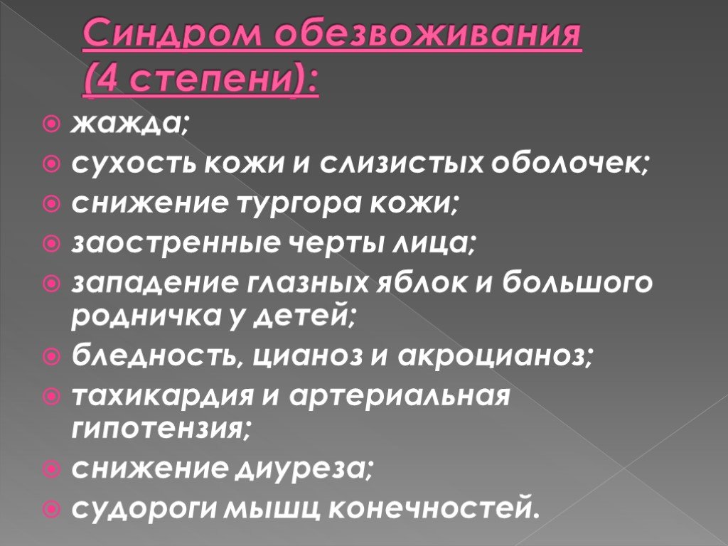 4 дегидратация. Синдром обезвоживания. Синдром дегидратации степени. Синдром обезвоживания симптомы.