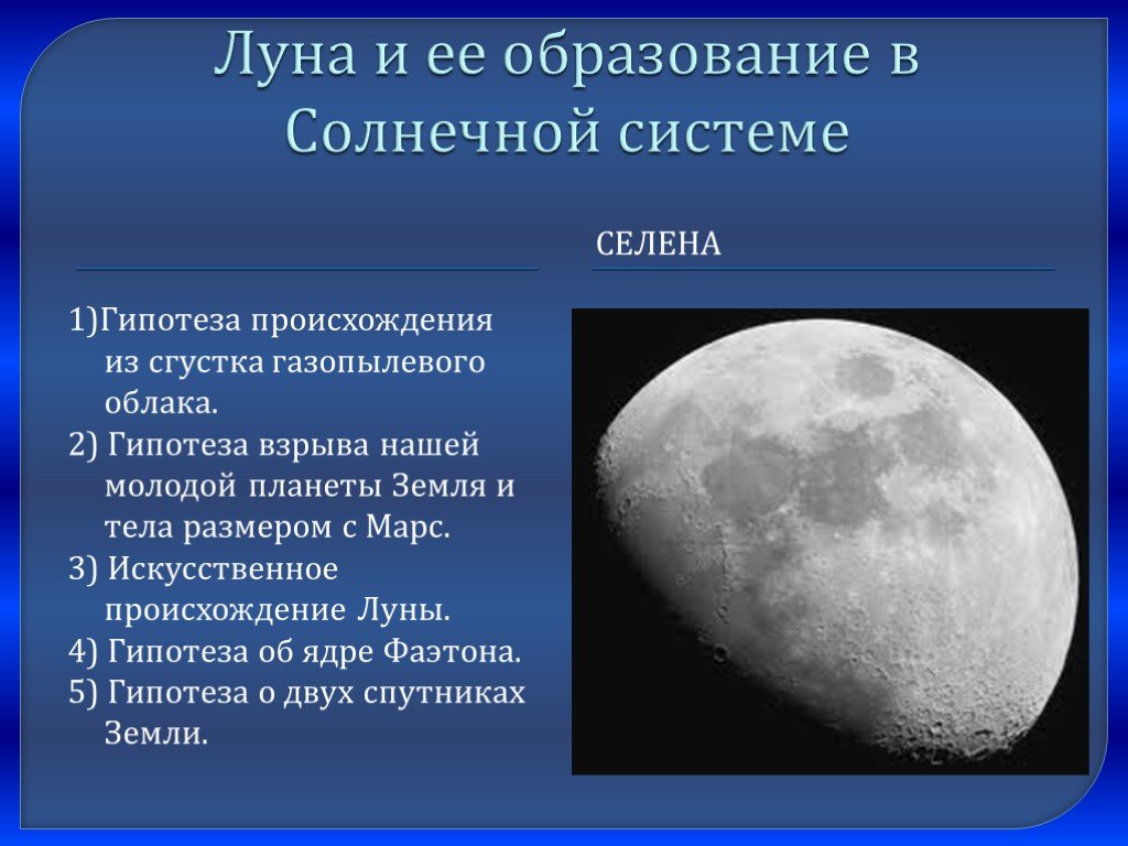 Луна это планета солнечной. Образование Луны. Теория образования Луны. Гипотезы происхождения Луны. Теории возникновения Луны.