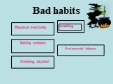 Bad habits smoking Physical inactivity Eating sweets Drinking alcohol