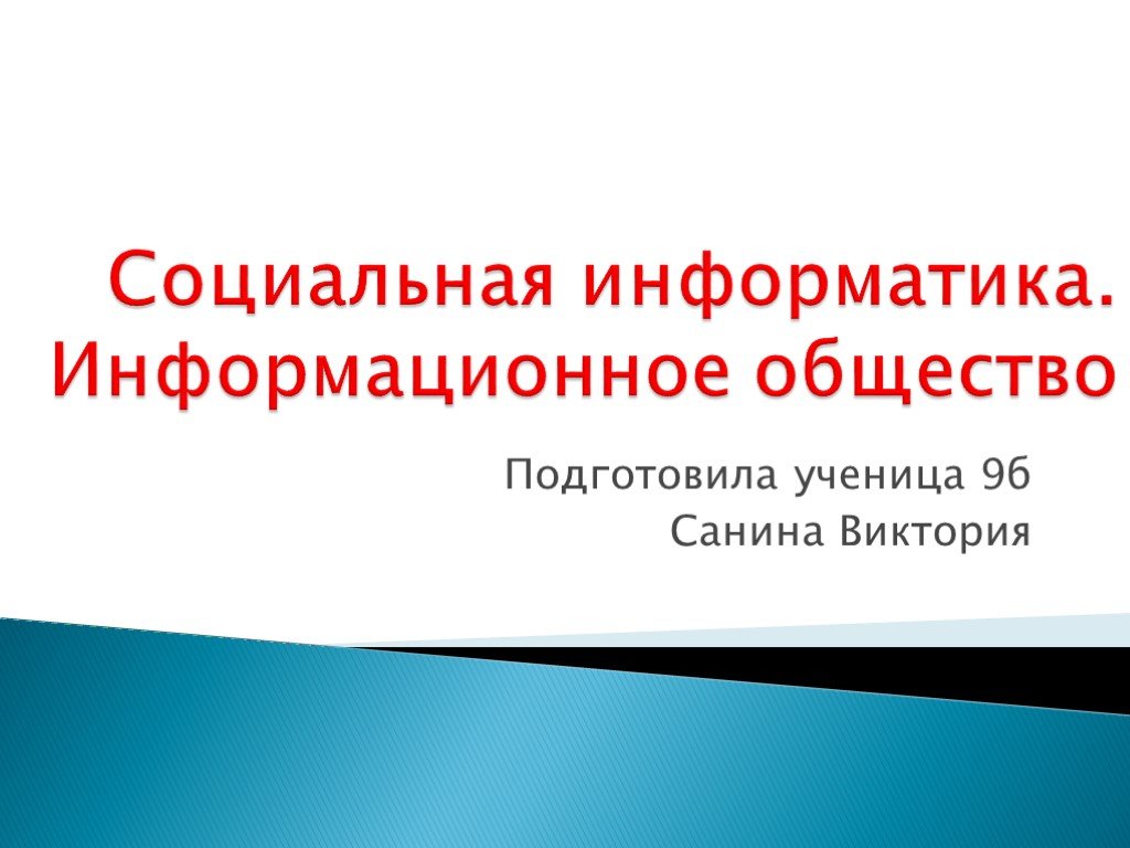 Социальная информатика презентация