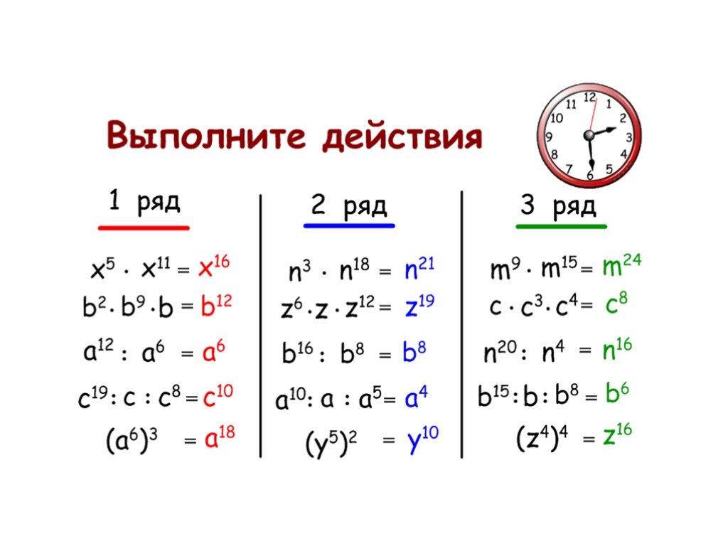 Свойства степеней проект