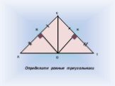 Т. Определите равные треугольники
